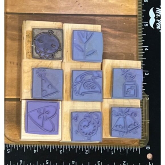 2004 STAMPIN' UP! OCCASIONALLY Wood Mounted Rubber Stamp set of 8 LOVE HEART - Picture 2 of 4